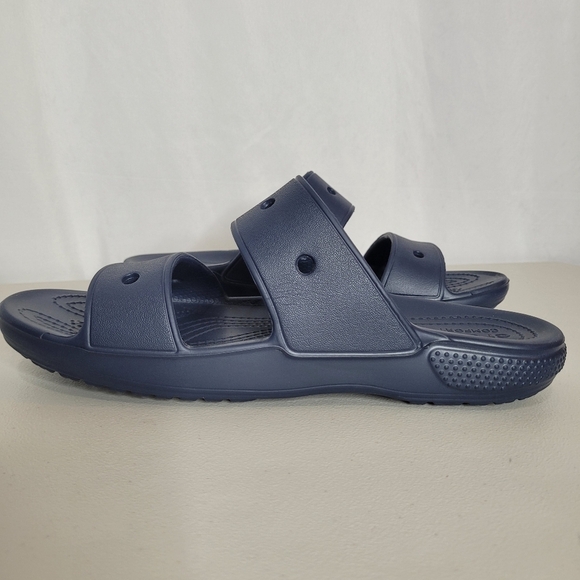 Crocs Classic Two-Strap Sandal Navy Blue Slip-on Shoe - W8 / M6 (Unisex) - Picture 2 of 11